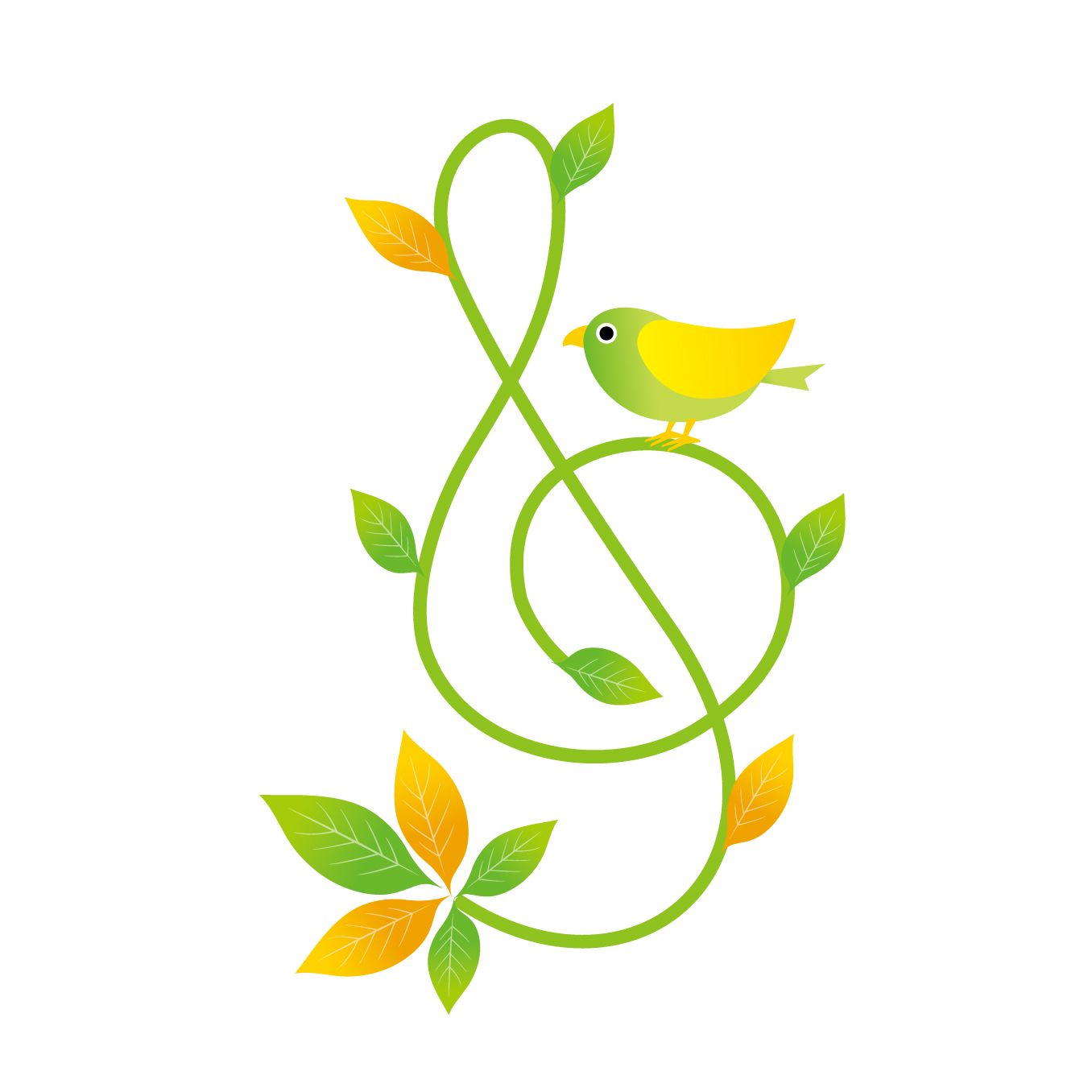 ト音記号とつる草のイラスト